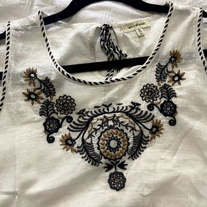 Max Studios Embroidered Boho Blouse. New